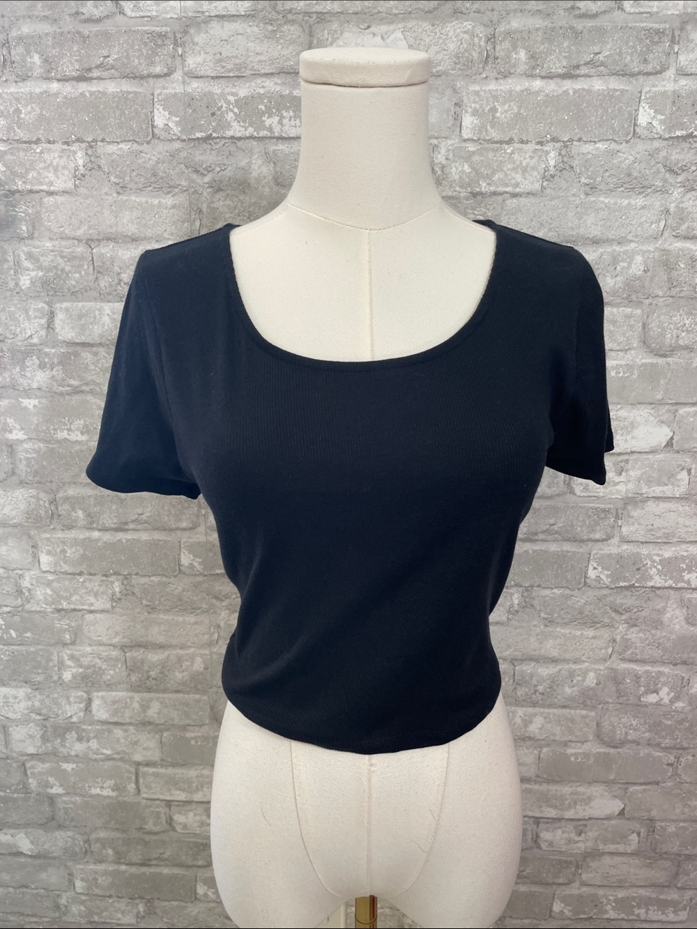 wild fable Black Open-Back Tie-Back Crop Top